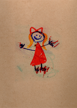 crayon girl card