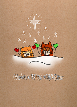 kittens with mittens xmas card
